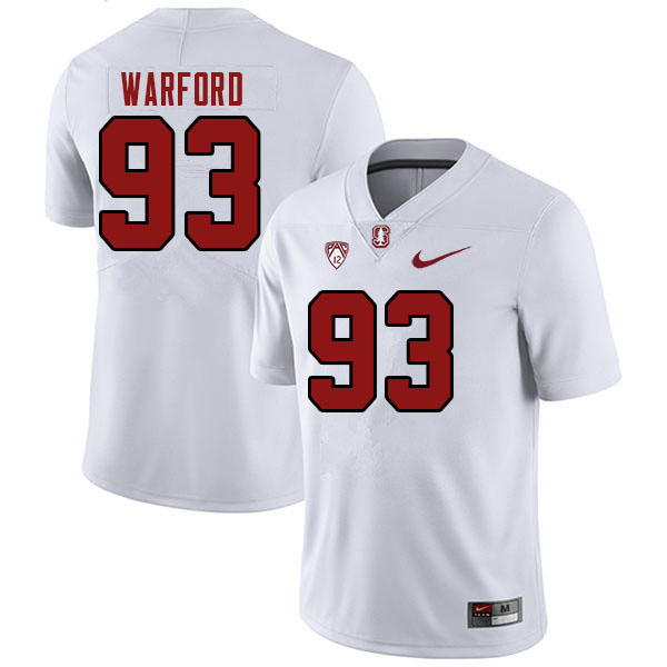 Men #93 Peyton Warford Stanford Cardinal College Football Jerseys Stitched Sale-White - Click Image to Close
